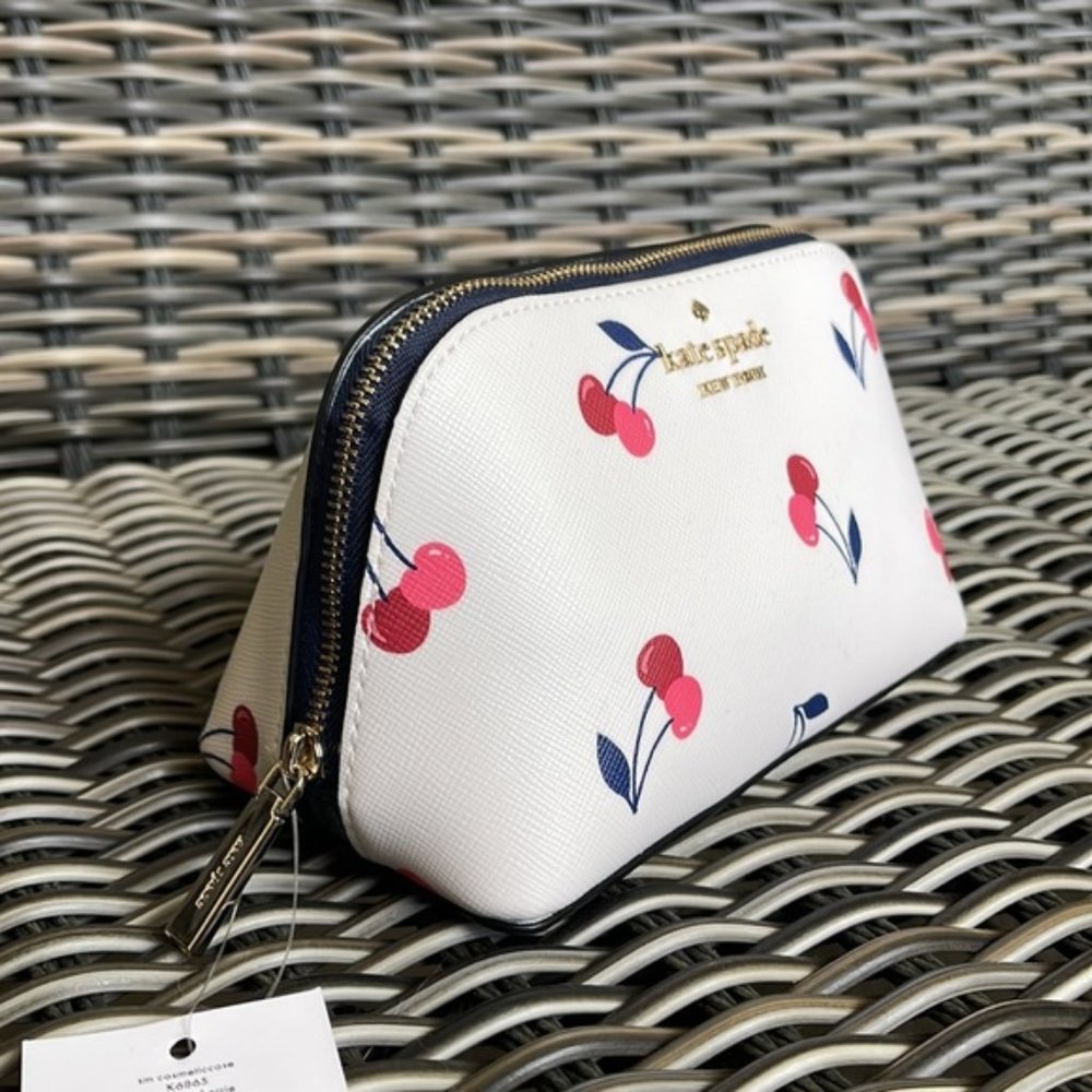 Kate Spade Dancing Cherrie Small Cosmetic Case Cream Multi - Picture 9 of 15